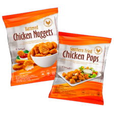Battered Chicken Nuggets of Southern Fried Chicken Pops